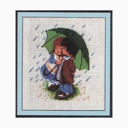Bimbi sotto l\'ombrello