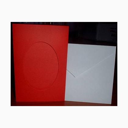 Biglietto con apertura ovale: rosso