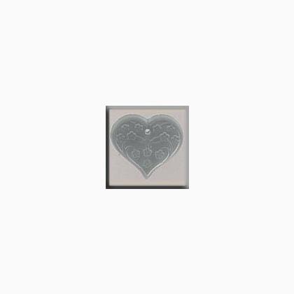 12183 Medium Floral Emb. Heart Matte Crystal