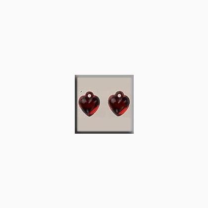 12077 Very Sm Domed Heart Bright Red