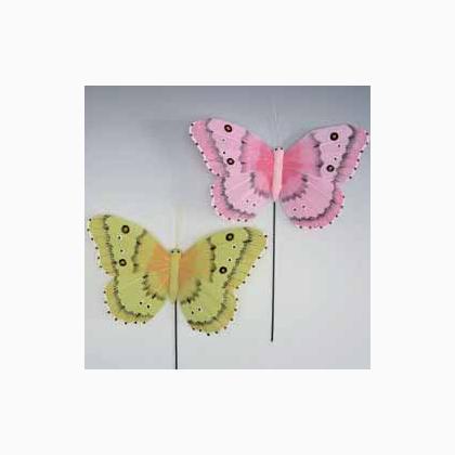 Farfalla con piume - 18cm. (due)