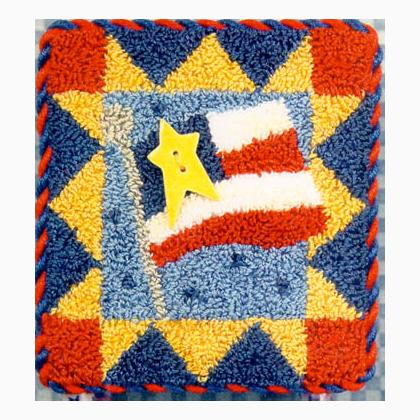 Flag Square (Punchneedle w/ printed fabric)