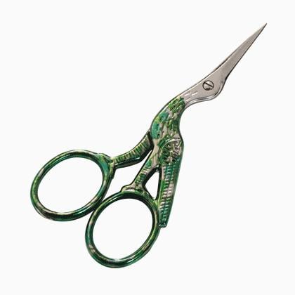 Forbicina Ricamo Cicogna - Green