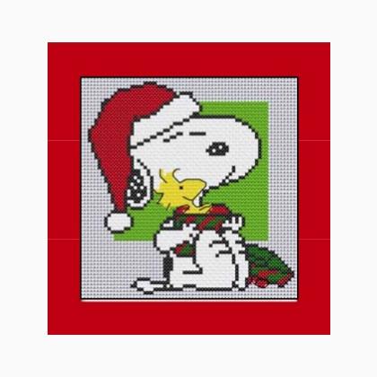 Immagini Natale Snoopy.Bigliettino Snoopy Natale Da Dmc Snoopy C Kit Punto Croce Kit Casa Cenina