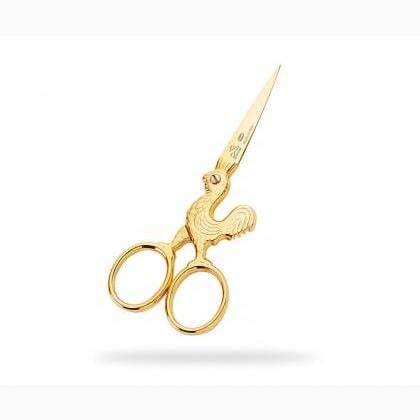 Forbici Ricamo Gallo Dorato 9.5cm.