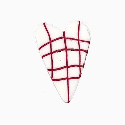 RW1002 - White Plaid Heart - Red & White