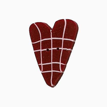 RW1003 - Red Plaid Heart - Red & White