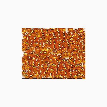 Rocailles - Trasp. foro argento 2,6mm. - Arancio