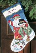 Santa & Snowman Stocking