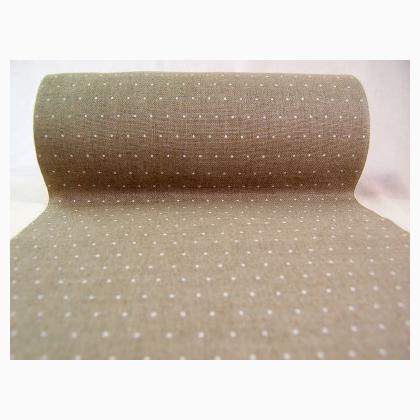 Lino 30cm. - Pois bianchi su écru
