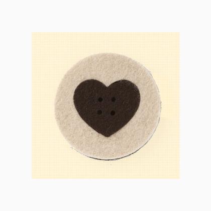 Riche Round Heart - Marrone su Beige