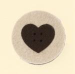 Riche Round Heart - Marrone su Beige