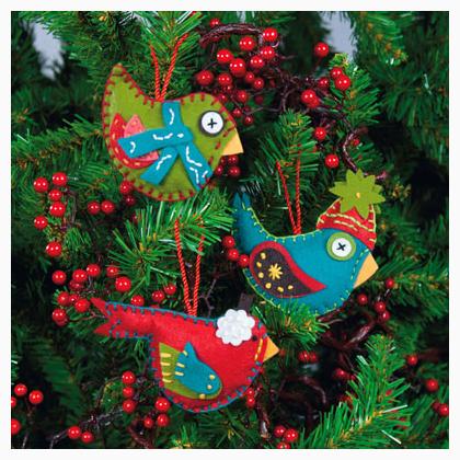 Whimsical Birds Ornaments