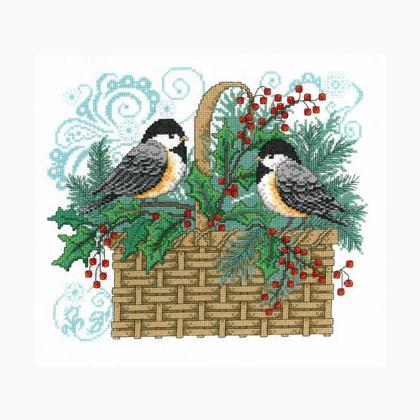 Winter Chickadee Basket