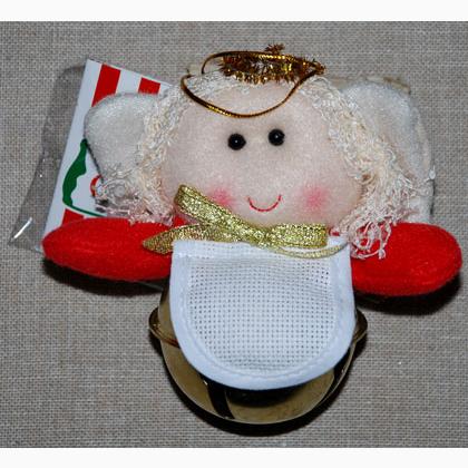 Pupazzo Natale - Angelo da appendere con campanella
