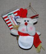 Pupazzo Natale - Renna da appendere con campanella