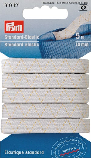 Elastico lavabile 10 mm bianco - 5m.