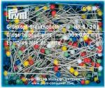 Spilli con testa di vetro colori ass. 0,60 x 30 mm 20gr.