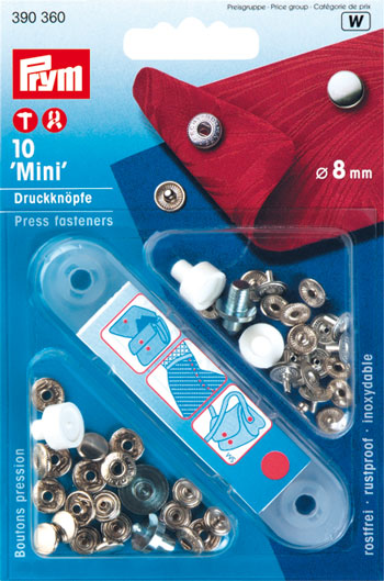 Bottoni a pressione Mini 8 mm argento