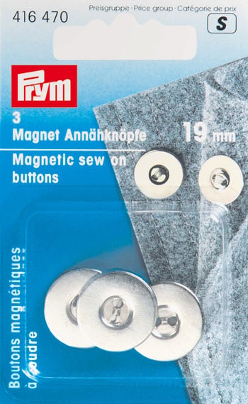 Bottoni magnetici per cucire 19 mm argento