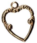 Charm - Top Ornate Heart Gold