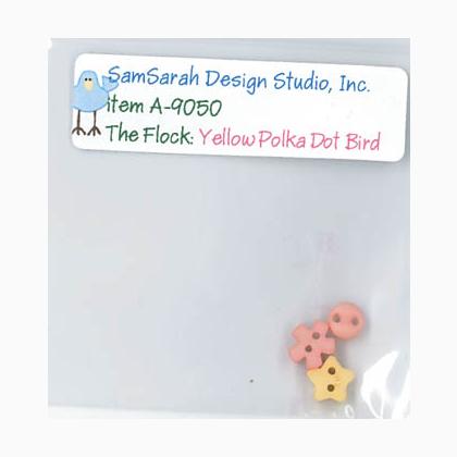 Flock-Yellow Polka Dot Bird Emb Pk