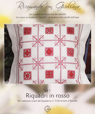 Ricamando con Giuliana - Riquadri in rosso - Francese