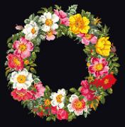 Cuscino Roses Wreath - Nero