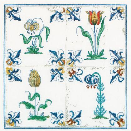 Antique Tiles: Flowers - Aida