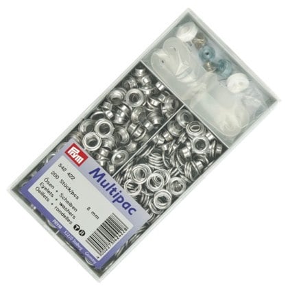 Occhielli a rondelle ottone inox argento 5 mm