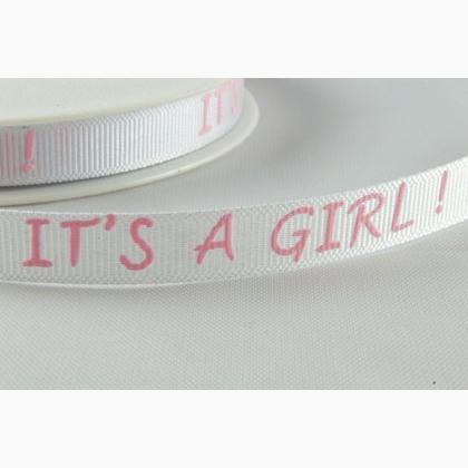 Nastro 10mm - It\'s Girl - Grosgrain - Rosa