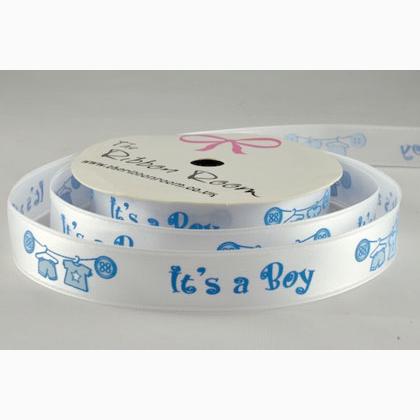Nastro 15mm - It\'s a Boy - Azzurro