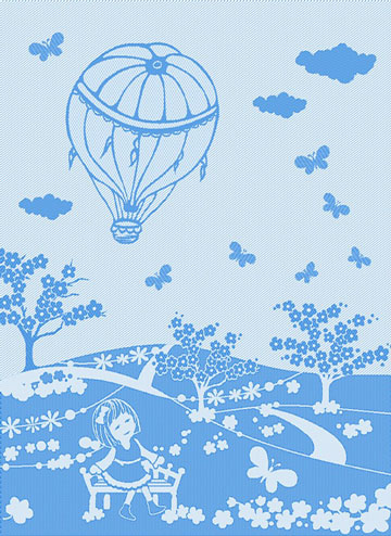 Asciugapiatti Mongolfiera - Azzurro - Primavera