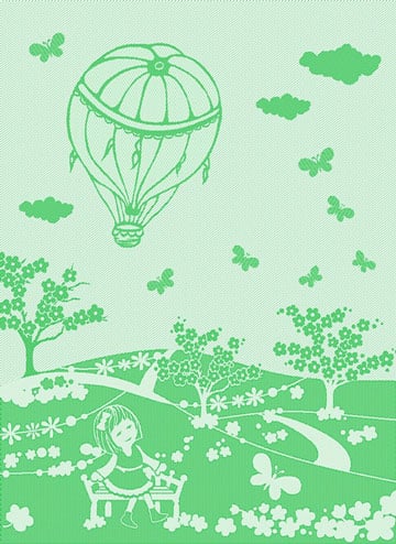 Asciugapiatti Mongolfiera - Verde - Primavera