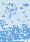 Asciugapiatti Mongolfiera - Azzurro - Primavera