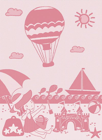 Asciugapiatti Mongolfiera - Rosa polvere - Estate