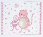 Quadretto topini e gattini - Rosa