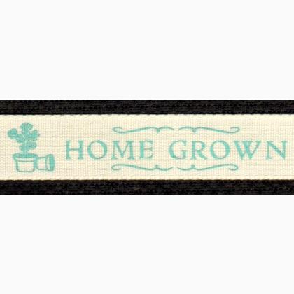 Nastro 15mm - Home Grown - Bianco/Turchese