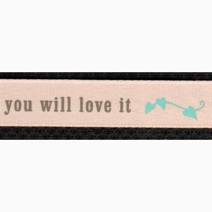 Nastro 15mm - you will love it - Turchese/Grigio/Rosa
