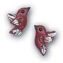 Bottone - Dark Red Birds (pair)