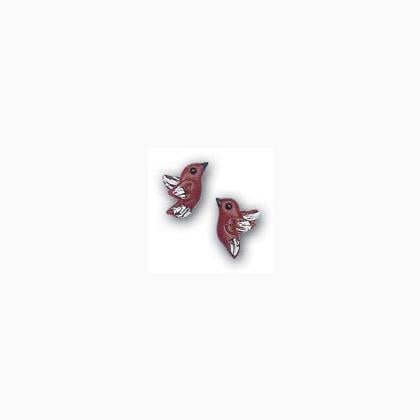 Bottone - Dark Red Birds (pair)
