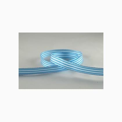 Nastro a Strisce 10mm - Turchese/Bianco