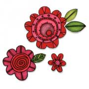Sizzix Framelits Die Set 10PK w/Stamps - Fiori #6
