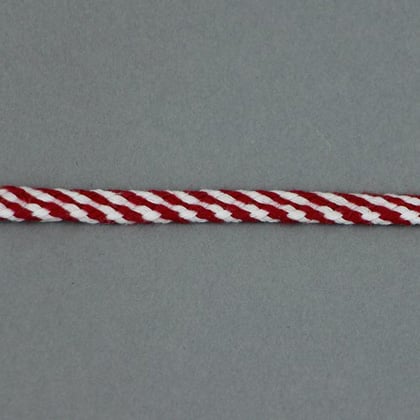 Laccetto piatto intrecciato - Ecrù e Vermiglio