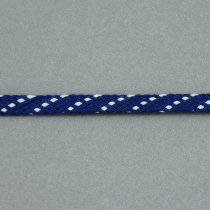 Laccetto piatto intrecciato punteggiato - Blu e Bianco