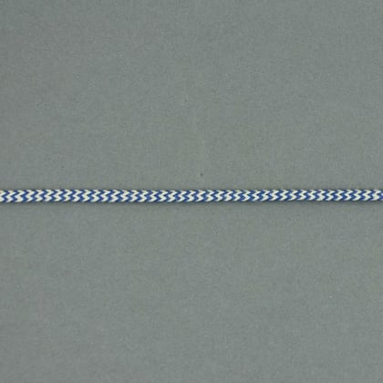 Laccetto piatto intrecciato spina di pesce - Blu e Ecru