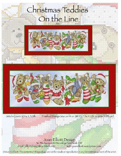Christmas teddies on the line