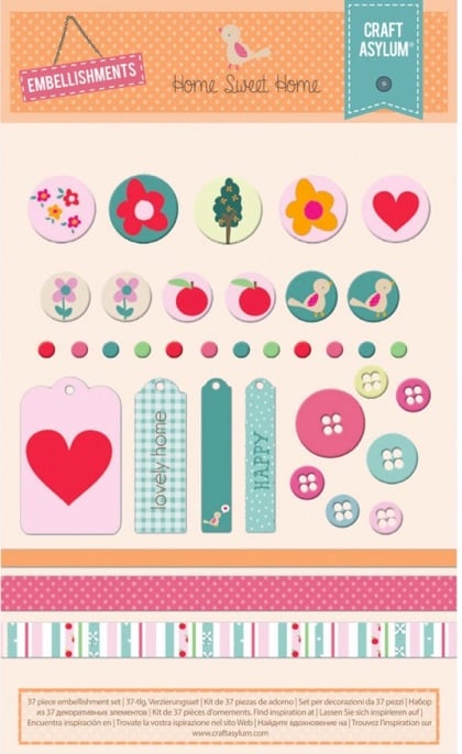 Set decorazioni Craft Asylum Home Sweet Home