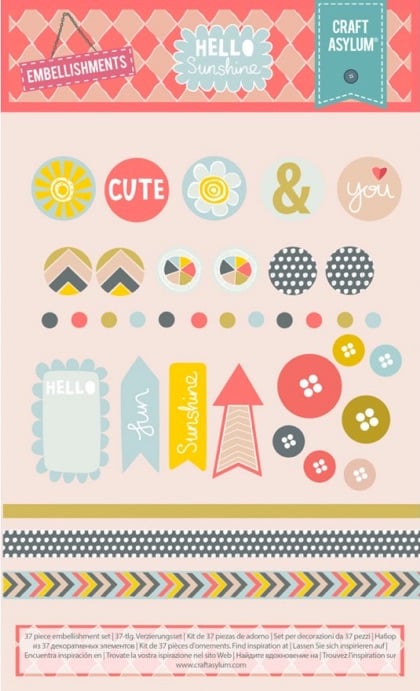 Set decorazioni Craft Asylum Hello Sunshine