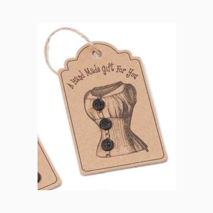 Etichetta Regalo - A Hand Made Gift For You - Corsetto